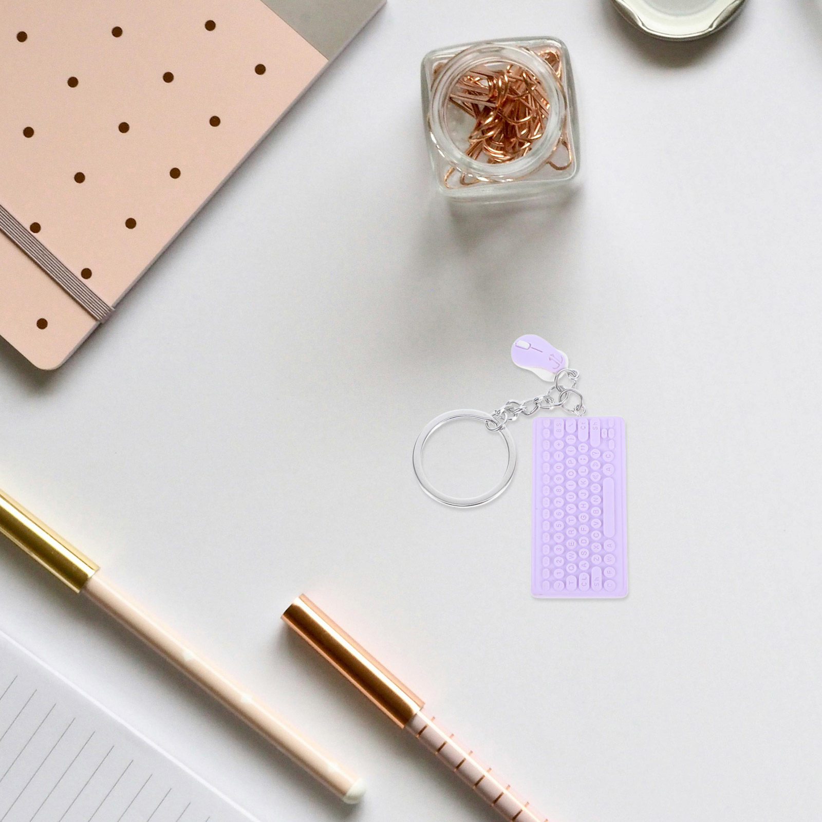 Tech Keychain Accessories - Mini Keyboard and Mouse Keychain Cute