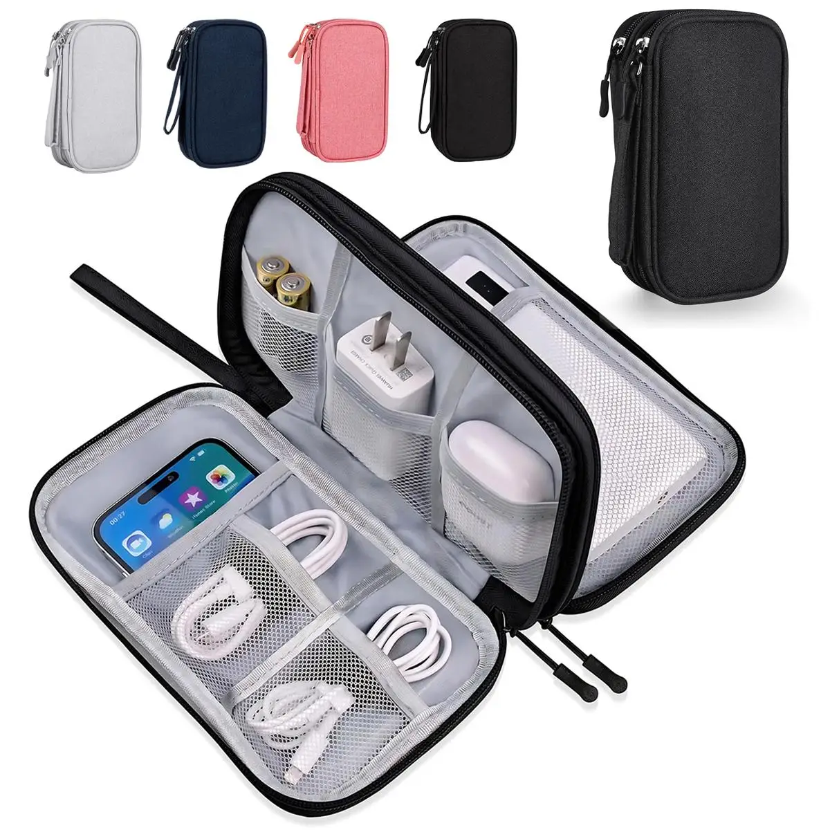 Tech Accessories Hard Case - Waterproof Travel Cable Organizer Bag Portable