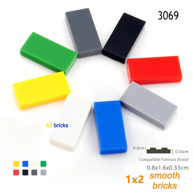 Tech House Accessories - 50pcs/lot 1x2 Tile Building Blocks Bulk