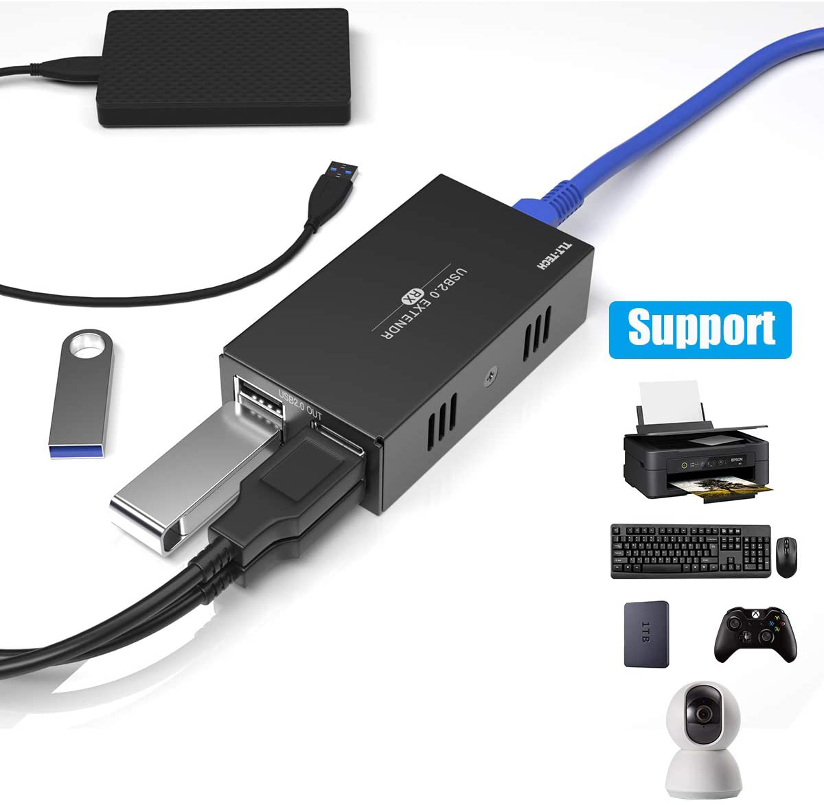 USB 2.0 Extender with 4 Port U - огляд і ціна Usb Hub 7 Port