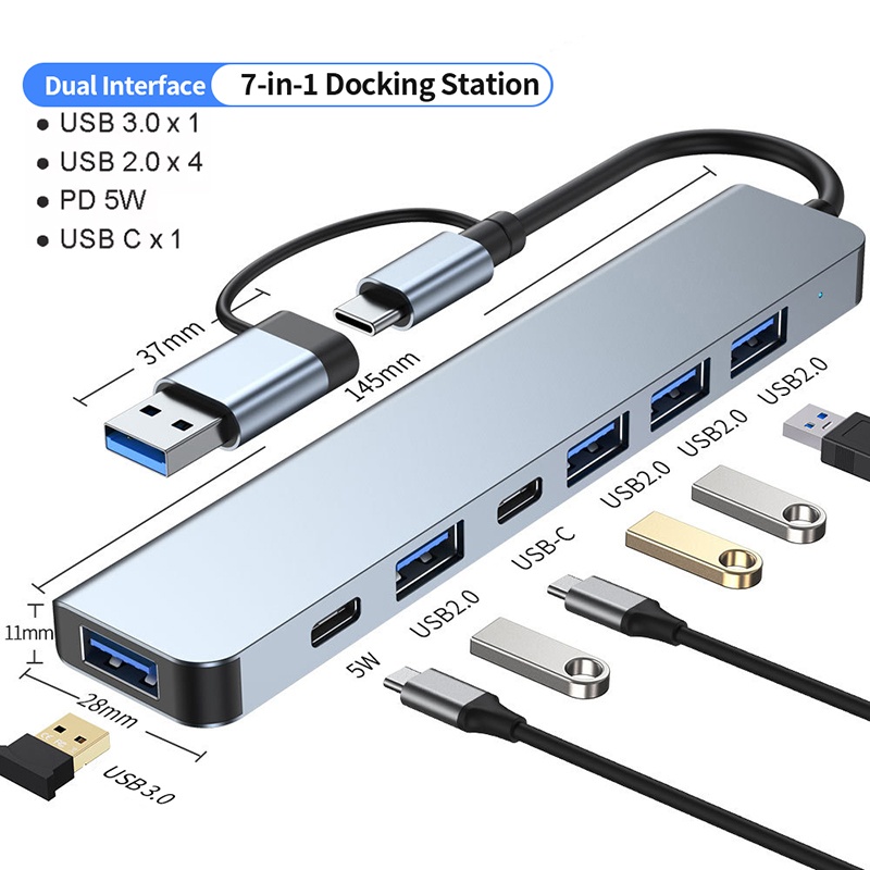 7 In 1 USB C Extender Adapter  - огляд і ціна Usb Hub 7 Port