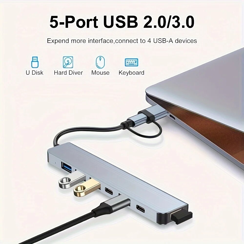 7 Port USB A Type C Hub Concen - огляд і ціна Usb Hub 7 Port