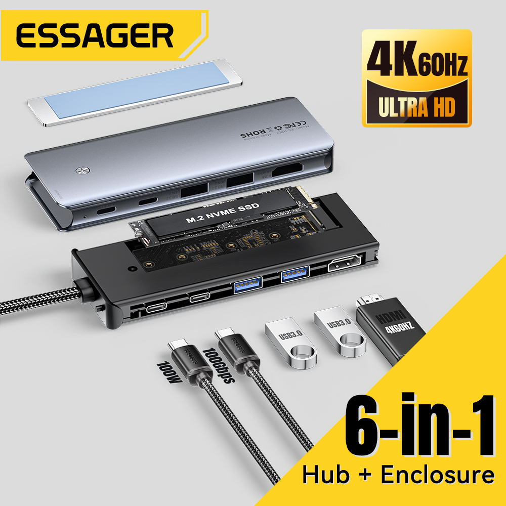 Essager USB C Hub With M.2 SSD - огляд і ціна Usb Hub 7 Port