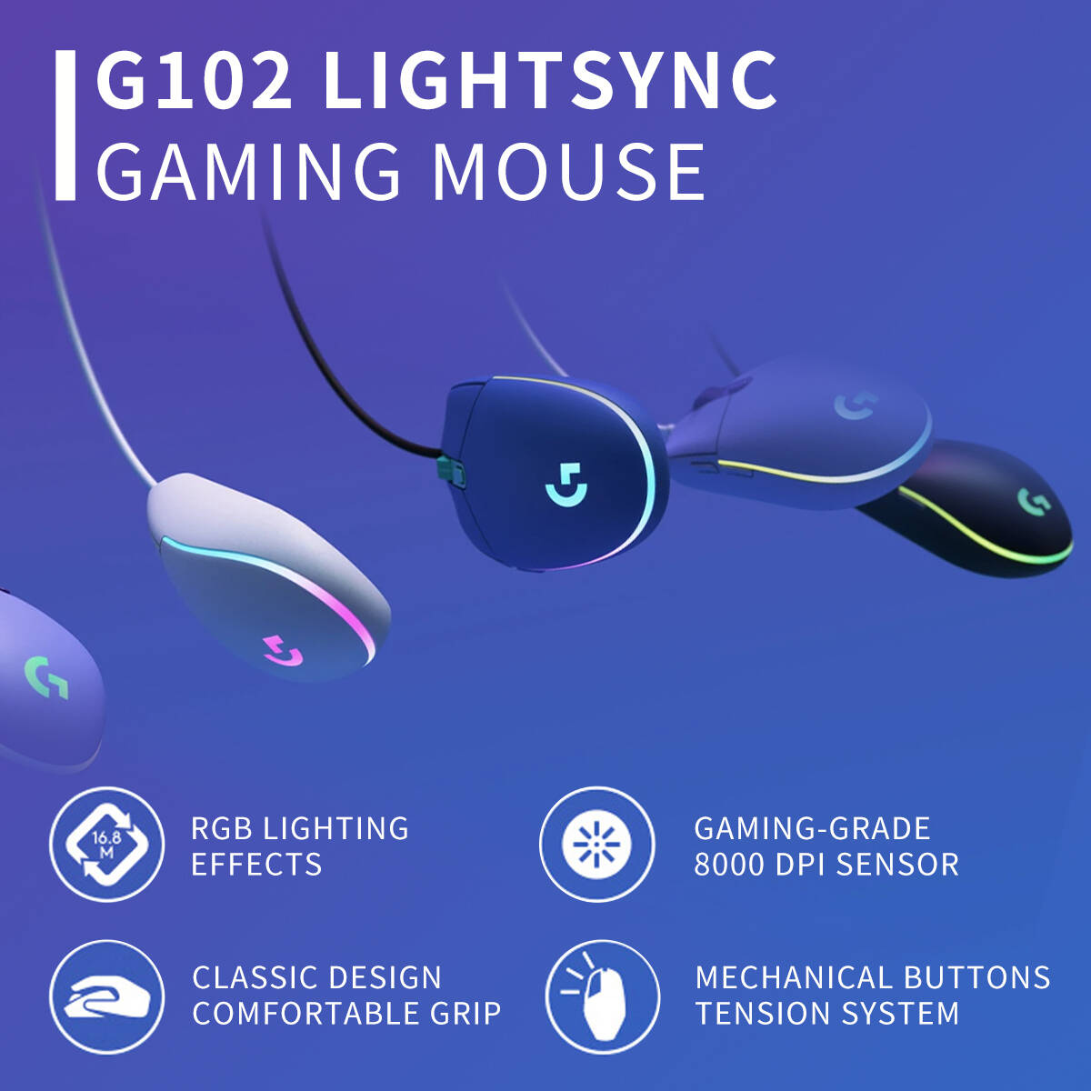 Logitech G102 Prodigy Gaming M - огляд і ціна Logitech Mouse G203