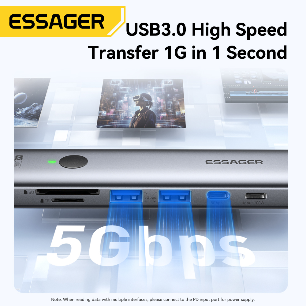 Essager USB C HUB 4K 7-in-1 Ty - огляд і ціна Usb Hub 7 Port