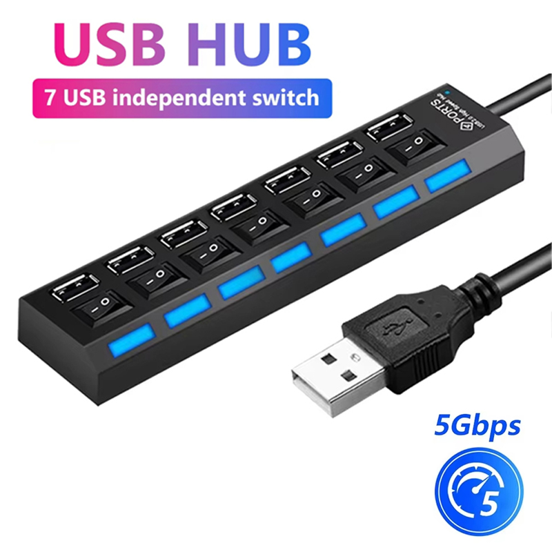 7 Port USB 2.0 Hub Splitter Fo - огляд і ціна Usb Hub 7 Port