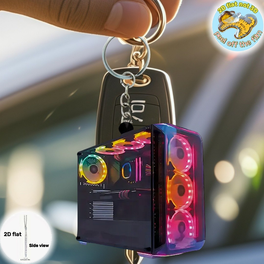 RGB Computer Host Pendant Keyc - огляд і ціна Tech Keychain Accessories
